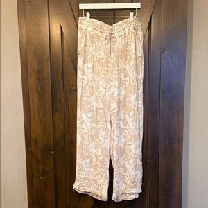 Women's Prana 100% Tensel Cream Patterned Pants